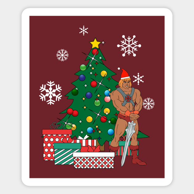 He Man Around The Christmas Tree Magnet by Nova5